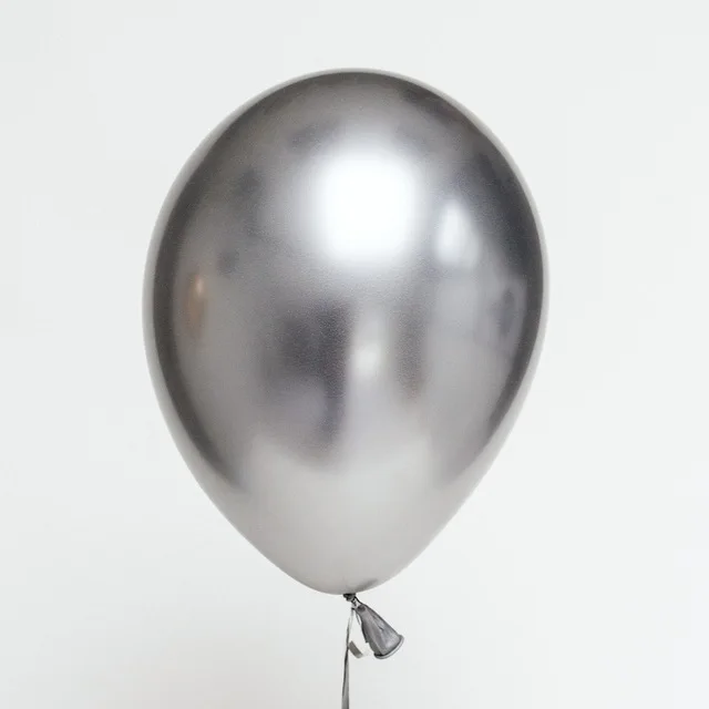 50/100 шт 12 дюймов блестящий металл жемчужные латексные шары толстые хром металлический Цвета надувные воздушные шары Globos День рождения Декор - Цвет: Silver