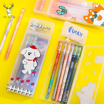 

Cute Animals Transparent Pencil Case Pencil Box Plastic Storage Box School Kawaii Stationery Office Supplies Creative Pencil Box