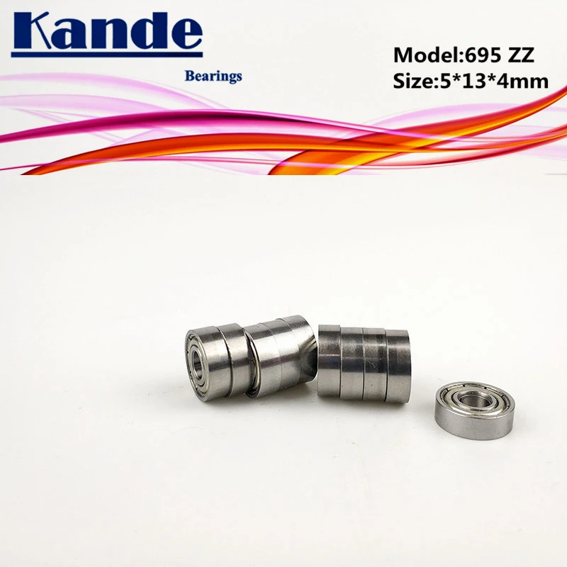 10pcs Kande Bearings 695ZZ ABEC-1 695-2Z ABEC-3 695ZZ ABEC-5 695 ZZ Miniature Deep Groove Ball Bearing 5x13x4mm 695