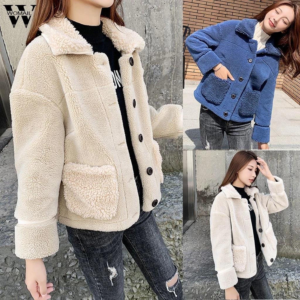 Womail, куртка, пальто, женская мода, зима, осень, теплая парка, куртка из искусственного меха, пальто, ins, куртка-бомбер, на пуговицах, chaquetas mujer