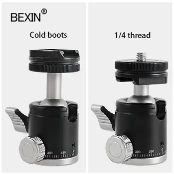

BEXIN mini ballhead monopod tripod 360 ball head panoramic head with base shoe mount adapter for dslr camera flash