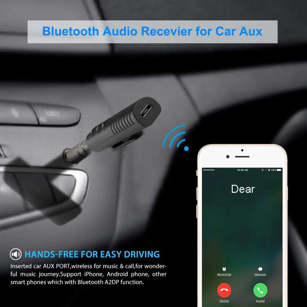 Bluetooth приемник, Автомобильный Bluetooth AUX 3,5 мм музыкальный Bluetooth аудио приемник, автомобильный передатчик, MP3 аудио адаптер