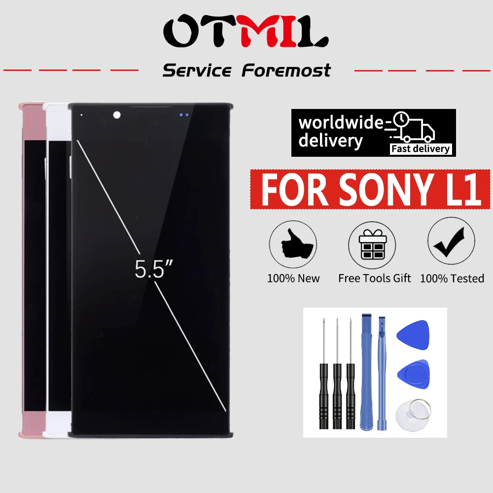 

5.5"No dead pixels For SONY XPERIA L1 Display G3311 G3312 Module Monitor LCD Display Touch Screen with Frame Replacement Sensor#