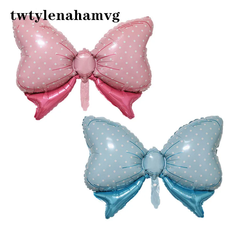 New Big Pink Blue Bow Girls Like Wedding Party Decorating Gift Happy Birthday To Babies One Year Children's Day Toy Foil Balloon | Дом и
