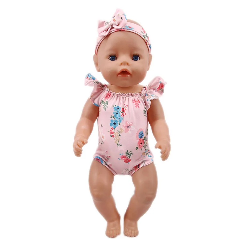 Doll Flower Swimsuit Set Fit 18 Inch American&43Cm New Born Baby,Generation,Birthday Girl's Russian DIY Toy Gift doll clothes barbie doll clothes