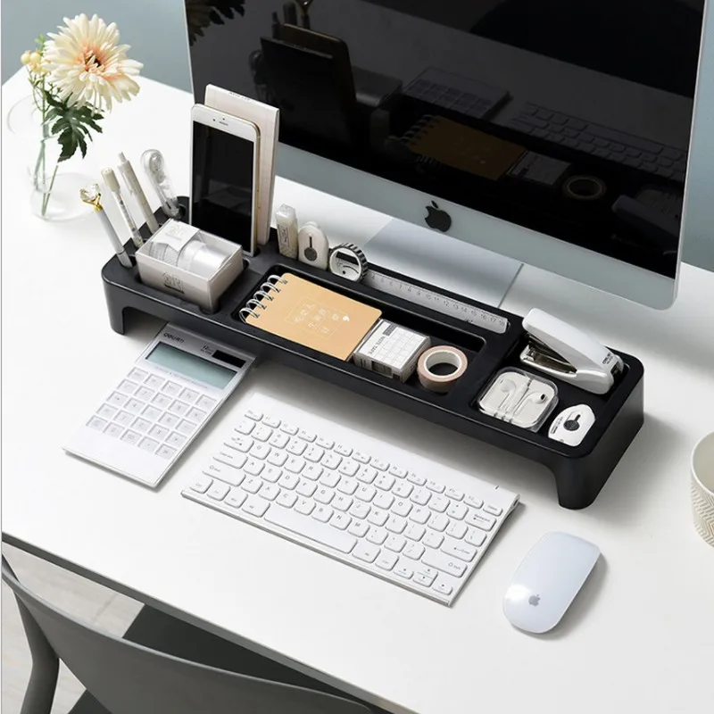 

Plastic Office Storage Rack Desk Organizer Table Stationery Holder Desktop Organizer for Computer/Keyboard/Textbooks/Pad/Phone