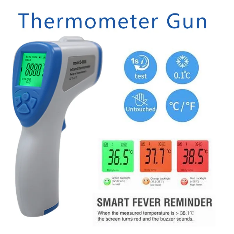 

Muti-fuctio Digital BabyAdult Thermometer LCD Body Measurement Forehead Ear Non-Contact Adult Body Fever IR Children Thermometer