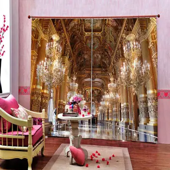 

Europe building curtains Customized 3d curtains new window balcony thickened windshield blackout curtains 3d curtains