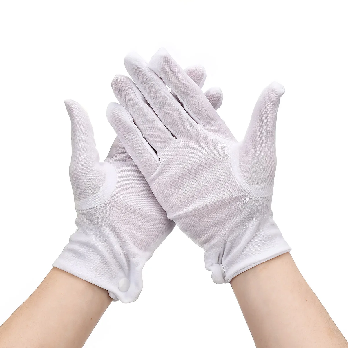 6/4Pairs Black White Etiquette Thin Gloves Stretch Sunscreen Gloves Women Men Dance Tight Jewelry Driving