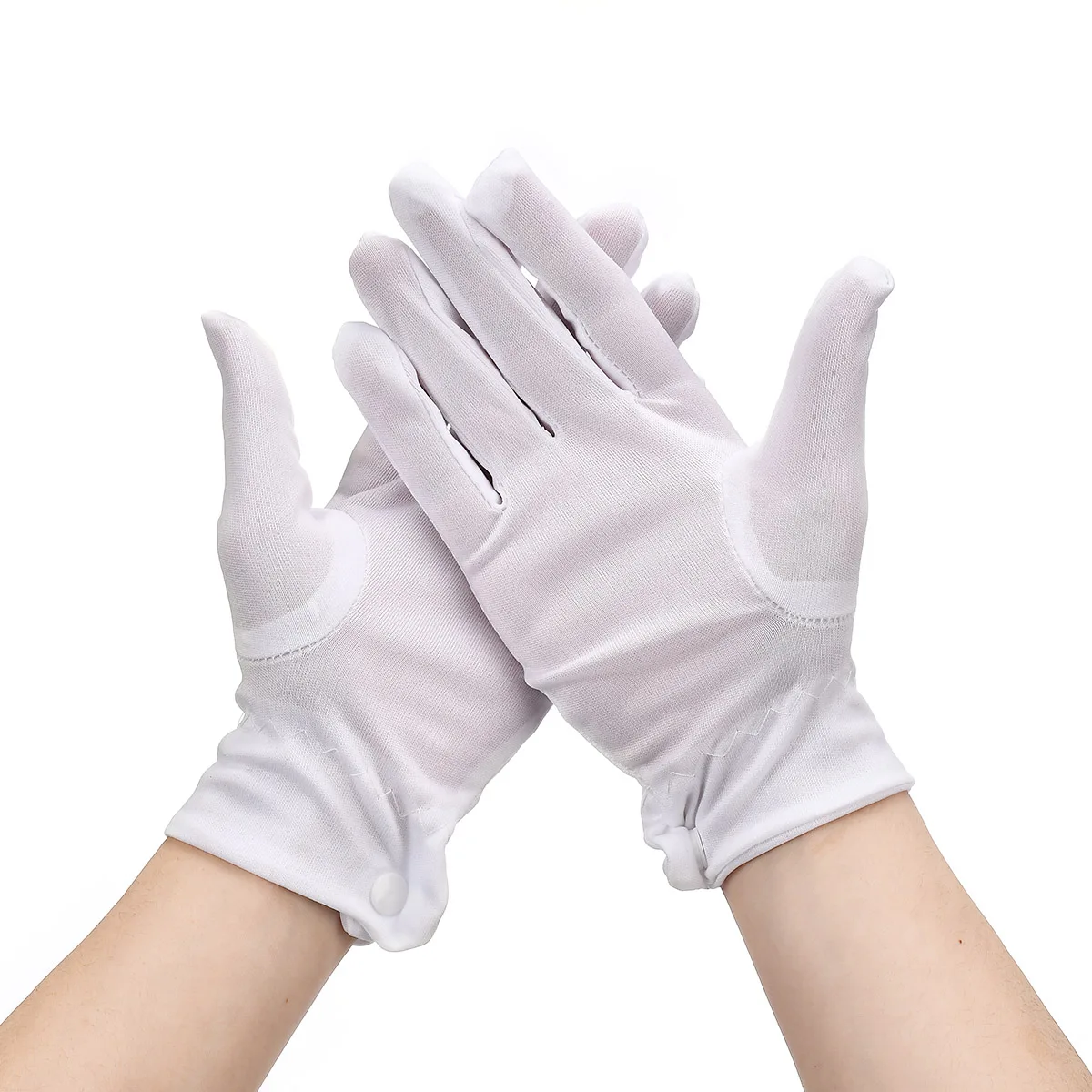 6/4/2Pairs Women Men Gloves Black White Etiquette Thin Gloves Stretch Sunscreen Gloves Dance Tight Jewelry Gloves Driving Gloves