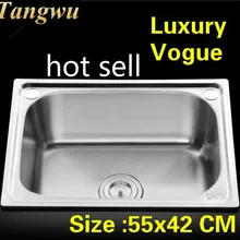 Квартира Роскошные кухня один корыто раковина vogue мыть овощи 304 нержавеющая сталь Горячая Распродажа 55x42 см