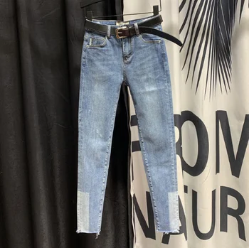 

European Trend Cool Mixed Colors Denim Pants Women's 2020 Spring New Style Fashion Skinny Jean Pants Jeans Ladies Jeans