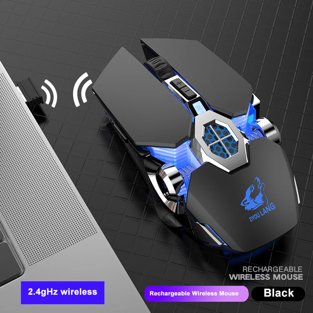 X13 Беспроводной игровой Мышь 2 4 ГГц 5 0 USB Перезаряжаемые светильник Тихая световой