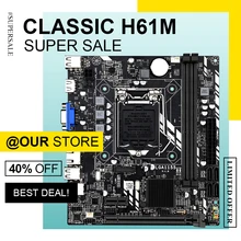 Daixu h61m placa-mãe h61 intel chipset mainboard sata2.0 porta soquete lga 1155 ddr3 apoio lga1155 pci e 16x