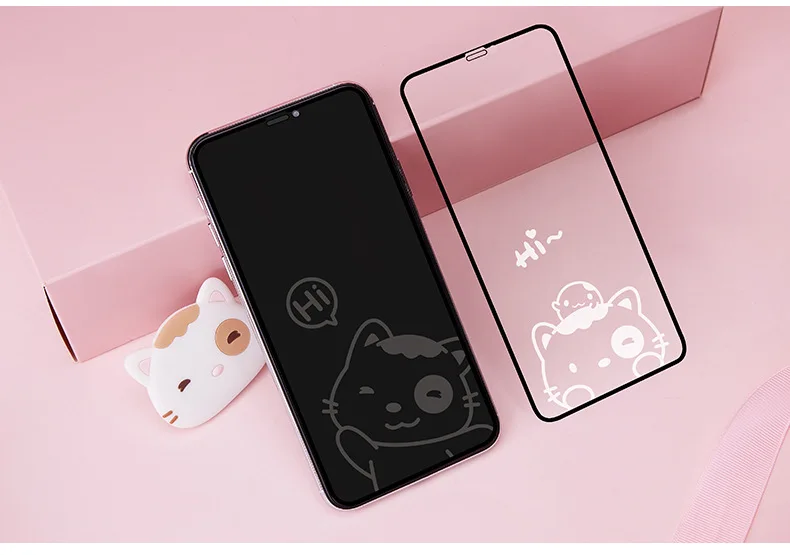 Симпатичная Защитная пленка для экрана из закаленного стекла для iPhone 11 11 Pro 11 Pro MAX, Антибликовая декоративная Передняя пленка с рисунком