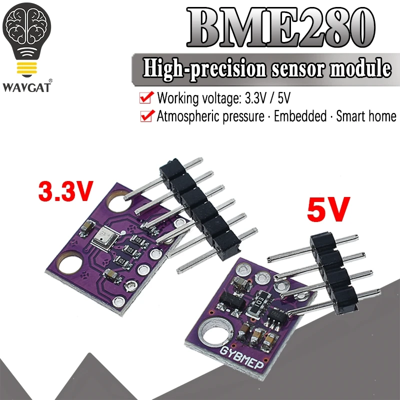 official GY-BME280-3.3 BME280 5V 3.3V Digital Sensor Temperature Humidity Barometric Pressure Sensor Module I2C SPI 1.8-5V