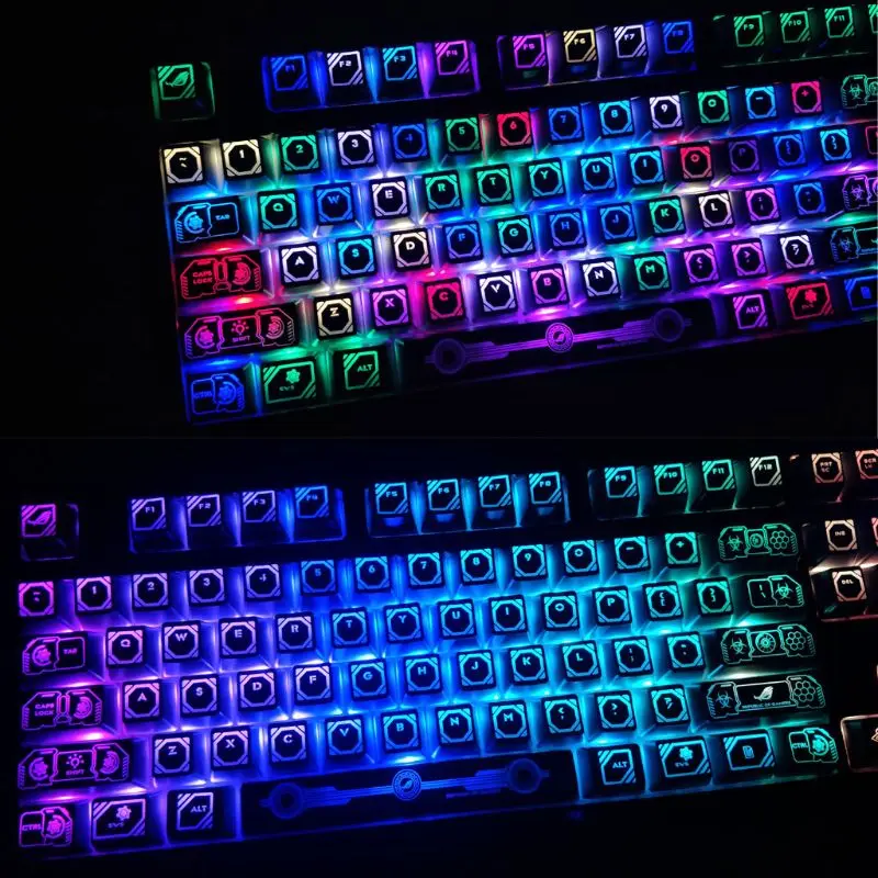 RGB 104 Keycaps ANSI Layout OEM ABS исходный код Shot с подсветкой Keycap для Cherry MX gh60 poker 87 104 механическая клавиатура