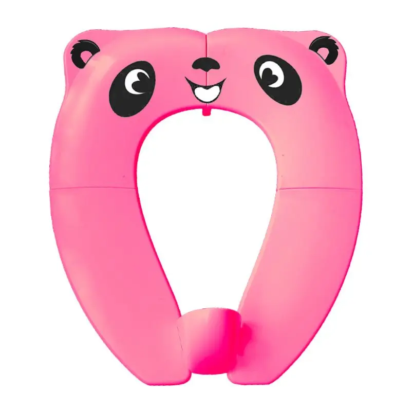 pink Складное Сиденье для горшка в форме Милого Животного для малышей, для путешествий, нескользящее многоразовое сиденье для унитаза, для детей, желтый, белый - Цвет: pink