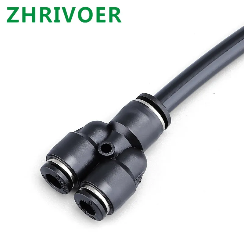 Black 3 Way Port Y Shape Air Pneumatic OD Hose Tube Push in Gas Plastic Pipe Fitting Connectors Quick Fittings PY 4mm to 16mm Black 3 Way Port Y Shape Air Pneumatic OD Hose Tube Push in Gas Plastic Pipe Fitting Connectors Quick Fittings PY 4mm to 16mm