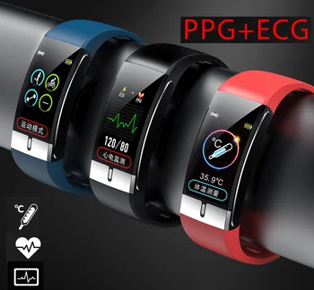 

New Smart Bracelet Thermometer Body ECG PPG Heart Rate Temperature Measurement Waterproof Fitness Tracler Men Women Health Watch