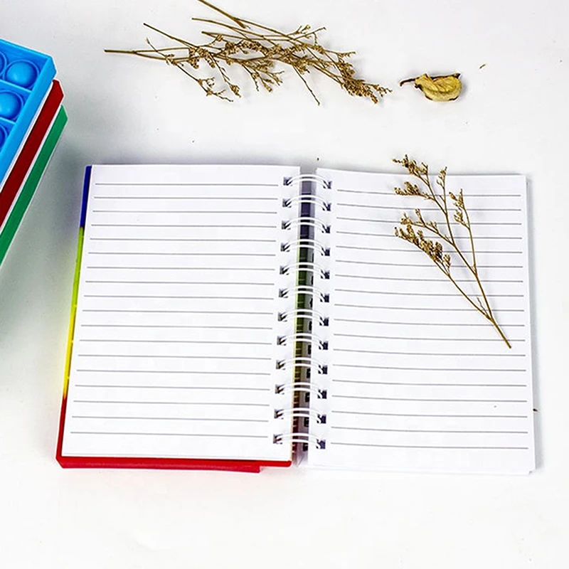 New Caderno Desk Calendar Pop its Notebook Bubble Fingertip Silicone Case Notepad Student Decompression Stationery Toys Gift