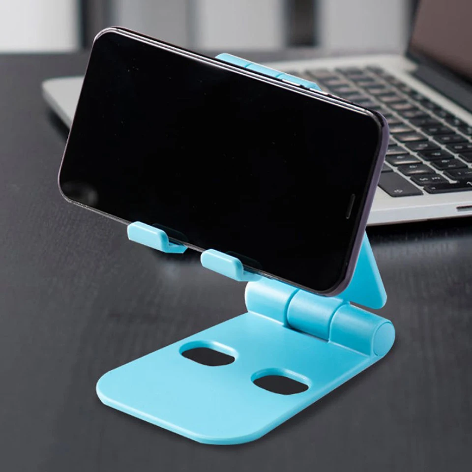 mobile phone stand for desk Portable Mini Mobile Phone Holder Foldable Desk Stand Holder 4 Degrees Adjustable Universal for iPhone Andorid Phone mobile stand for table