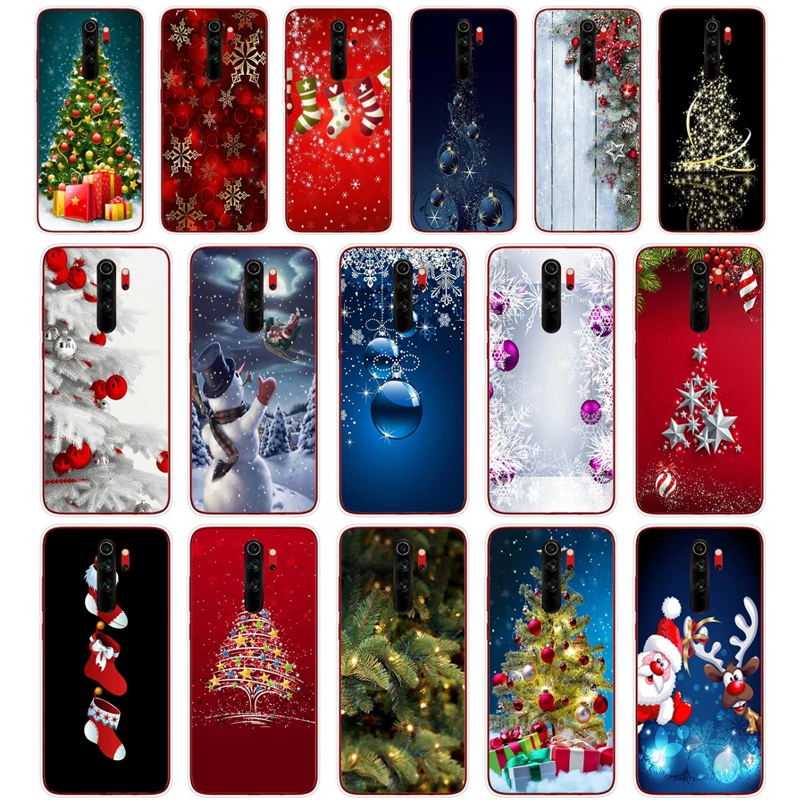 38Sd Christmas Holiday Tree Capodanno Custodia Morbida In Silicone Tpu Cover Per Xiaomi Redmi 7 8 9 8A 9A Note 7 8 9 Pro 8T 9S Custodia