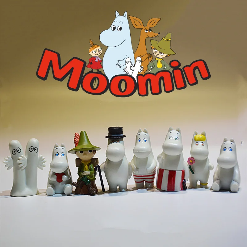 8 шт./партия 3 5 4 см детские игрушки Бегемот Moomins Фигурки moomin Коллекционные
