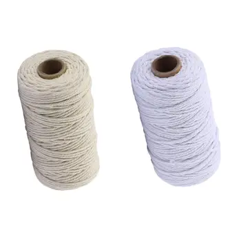 

Hot 3mm*200m Cotton Rope Binding Rope DIY Handmade Tapestry Rope Beam Drawstring Natural Strength Macrame Tapestry Cotton Rope