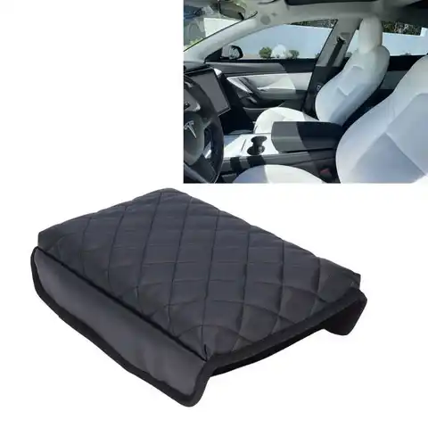 Console Cover Car Middle Armrest Cushion Elbow Pillow Artificial Leather Replacement for Tesla Model3