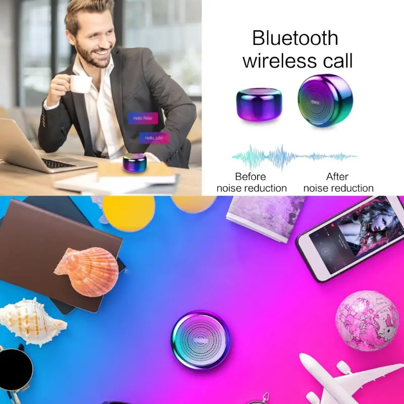 Мини портативный Bluetooth динамик Встроенный микрофон алюминиевый сплав корпус беспроводной Bluetooth 4,2 динамик Mp3 музыкальный плеер