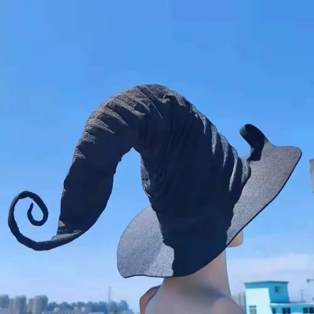 할로윈 마녀 모자 클래식 성인 여성 블랙 마녀 모자 할로윈 롤 플레잉 멋진 카니발 의상 파티 액세서리