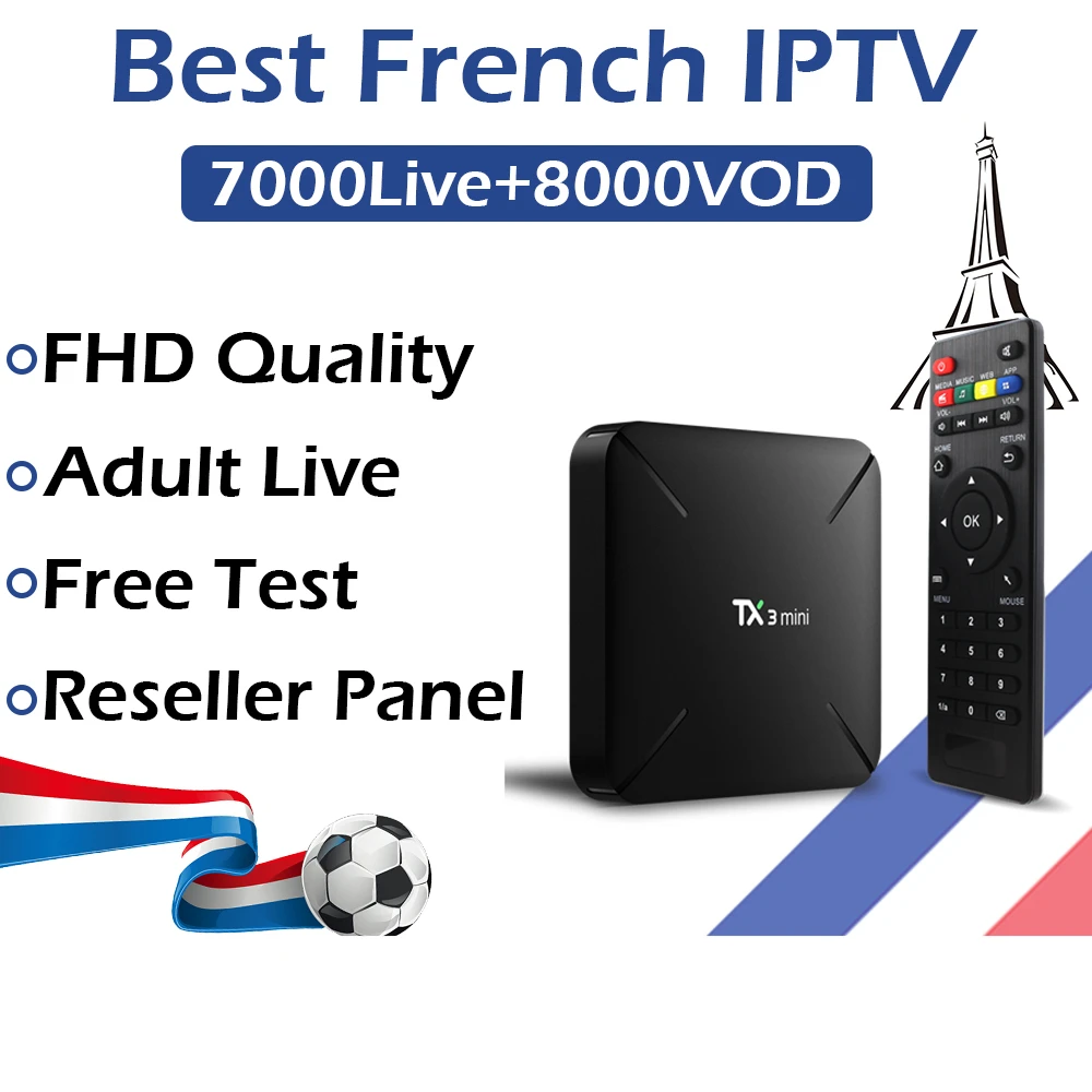TX3Mini Android tv Box+ арабский французский испанский IP tv 7000Live+ 9000VOD 1G/8G 2G/16G Wifi 4K Smart IP tv Box Европа Португалия для взрослых IP tv