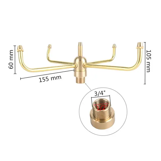 1/2 "Belső Szál 3/4" Külső Sárgaréz Forgó Szökőkút Fúvókák Kerti Tó Medence Táj Dekoráció Szökőkutak 1 Db - Image 2