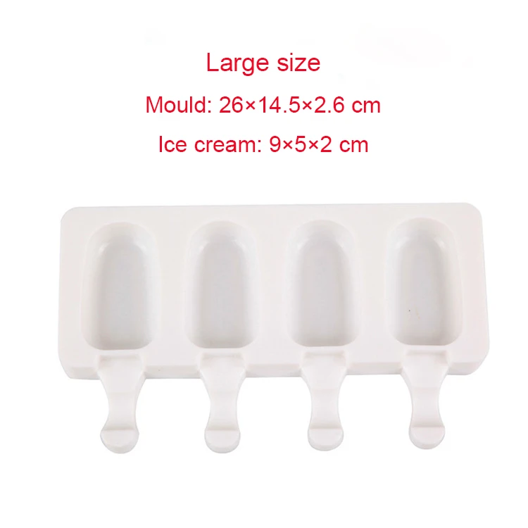 4Grid-8 Grid Ledų formelių formavimo aparatai Silikoninė Stora medžiaga „Pasidaryk pats“ Ledo kubelių formelės Desertų formelių padėklas su popsikais