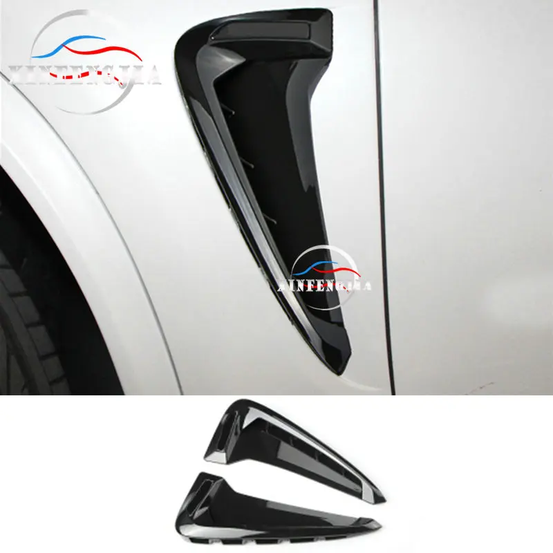 

Fit For BMW X5 F15 14-18 2PCS Chrome Side Wing Air Flow Fender Intake Vent Cover