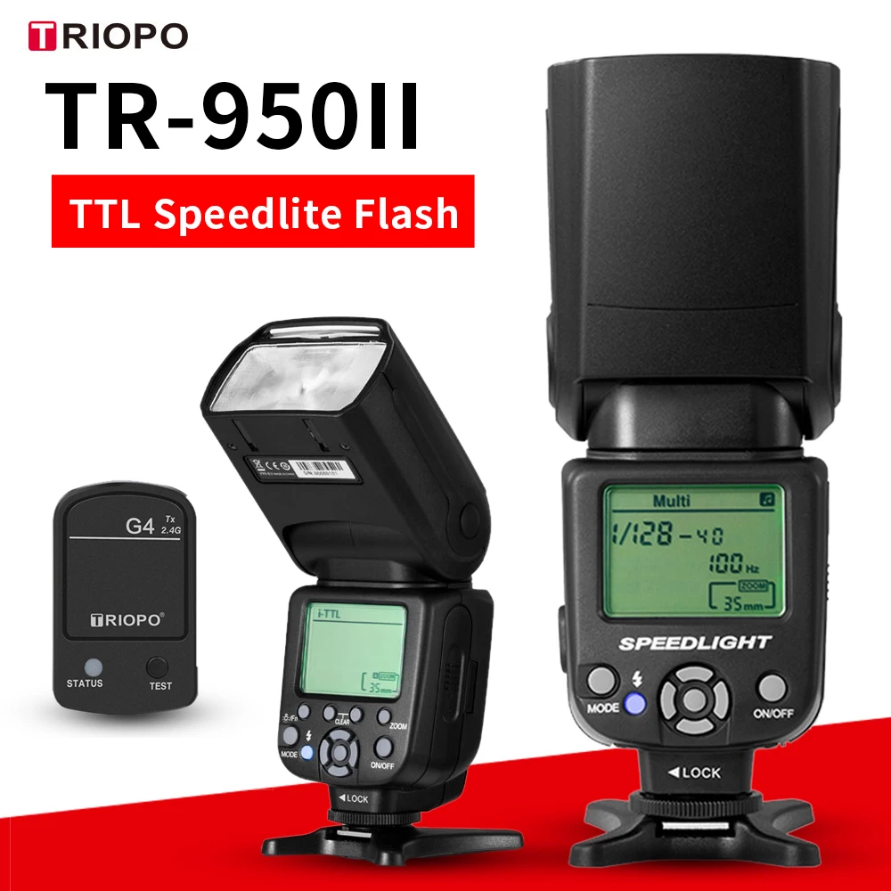 Triopo фотовспышка Speedlite и G4 2 4G Беспроводная передача для камеры Nikon Canon 650D 550D 450D 1100D 60D