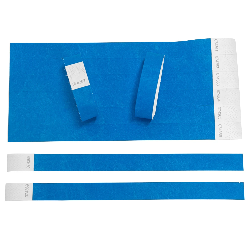 Solid Light Blue Color 3/4 inch Tyvek Wristbands Suitable for Parties Events 500 piece