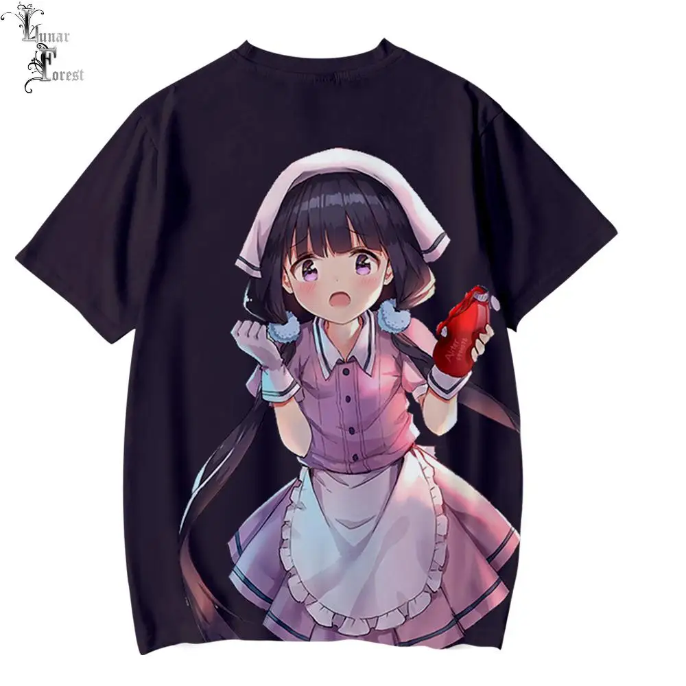 Blend S 3D Printing T-shirt Summer Fashion Round Neck Short Sleeve Popular Japanese Anime Streetwear Plus Size