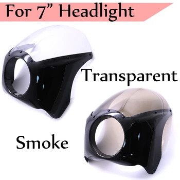 

7" Glossy Black Headlight Fairing Cowl Mask Transparent Smoke For Road King Electra Glide Sportster 883 1200 XL883 XL1200 Dyna