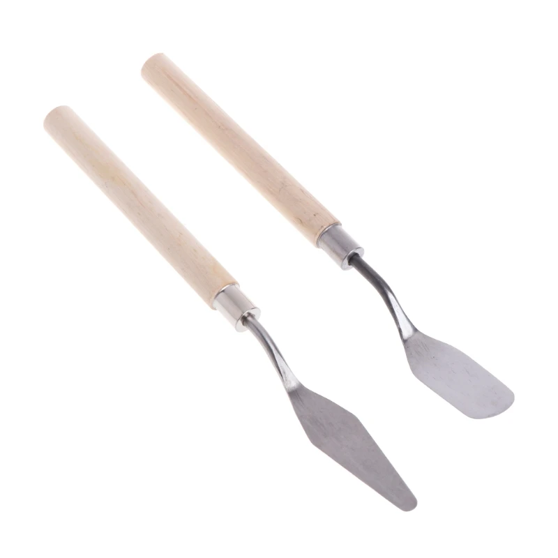 2Pcs Stainless Steel Palette Knife Spatula Scraper for Mixing Art Oil Painting | Канцтовары для офиса и дома