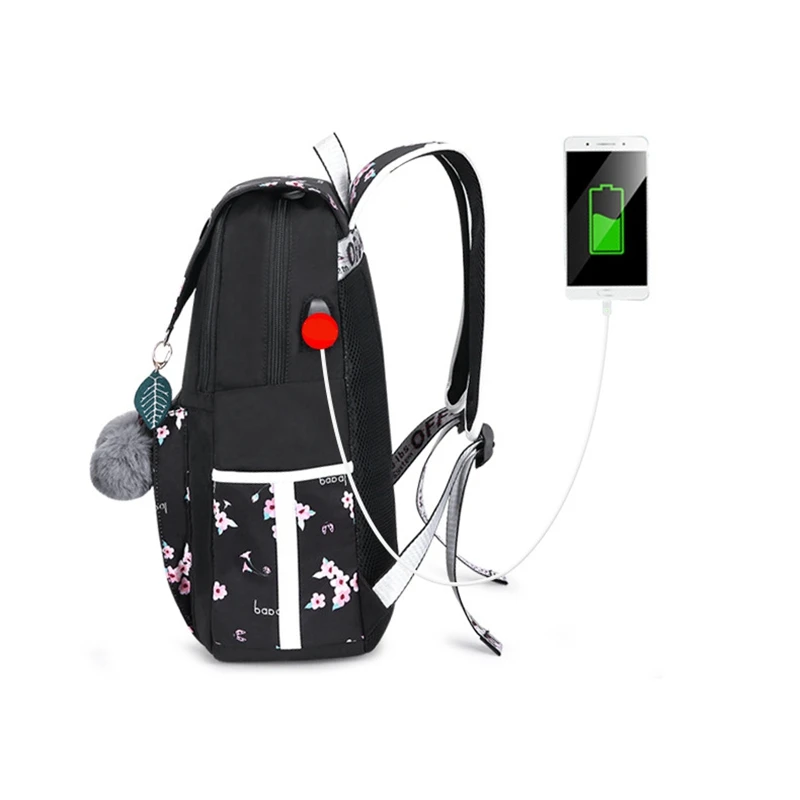 FengDong модный школьный рюкзак Usb школьные сумки черный рюкзак плюшевая сумка для компьютера Водонепроницаемая дорожная сумка