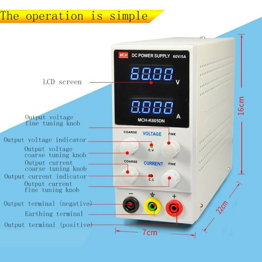 30 V/10A цифровой мини DC Питание вольтметр Дисплей Регулируемый коммутации для мобильного телефона PC Тетрадь техническое обслуживание