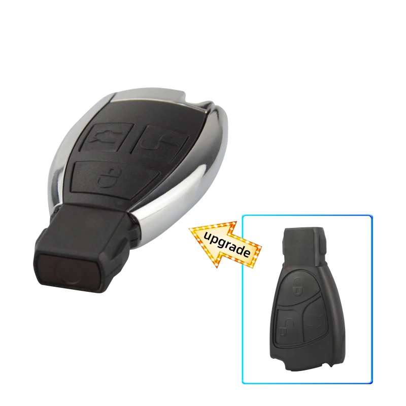 Okeyetch 3 кнопки Модернизированный пульт дистанционного Смарт брелок оболочки для Mercedes Benz Star C4 C5 102 с невырезанным пустым лезвием чехол для автомобильного ключа