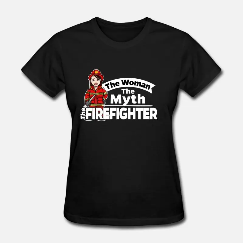 Дизайн пожарный Feuerwehr женщина миф Футболка женская черная Унисекс Мужская футболка короткий рукав хип-хоп Топ - Цвет: Women-Black