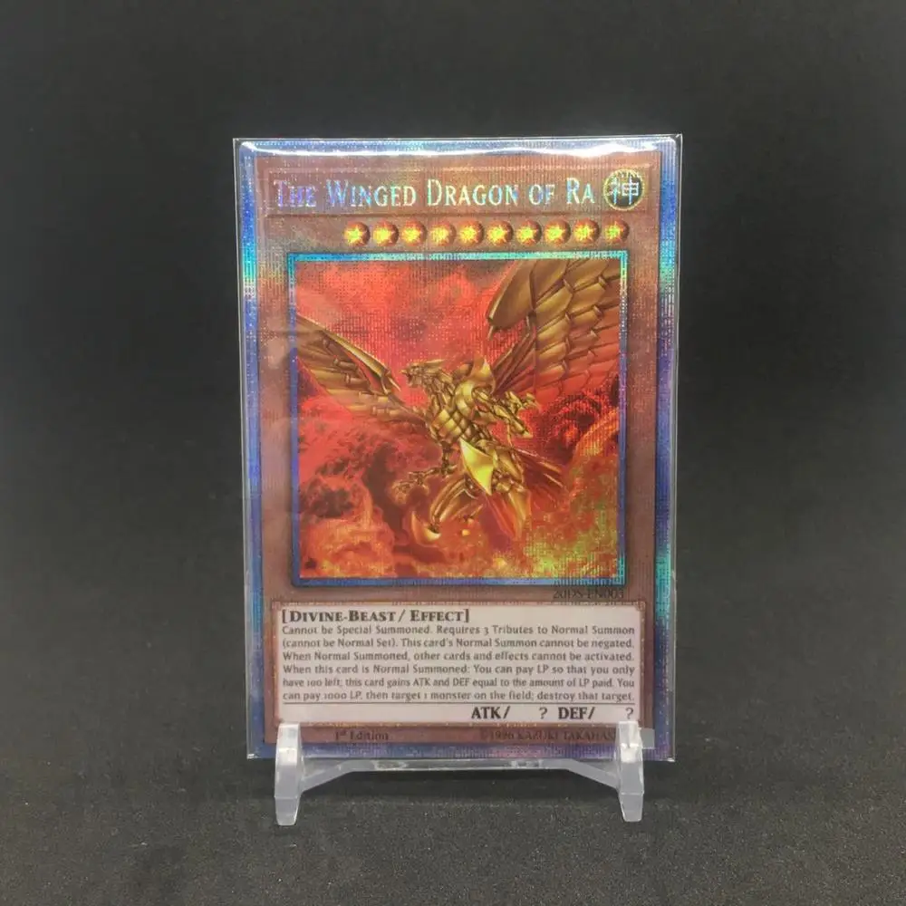 

Yu Gi Oh DIY custom 20SER silver broken English three fantasy god Pterosaur Loppi game card collection