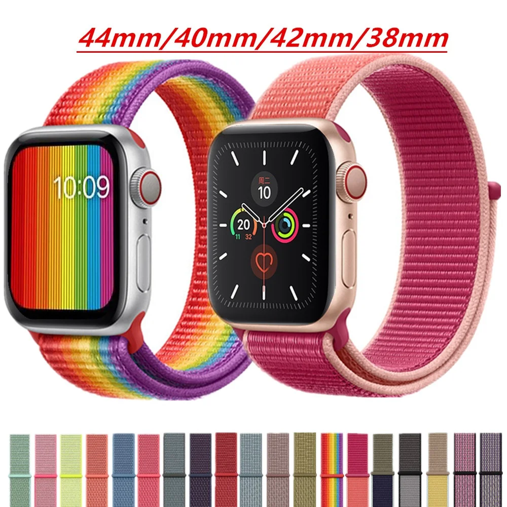 

Nylon Sport Loop Soft Strap for Apple Watch 4/3/2/1 Breathable Replacement Watchbands For Apple Watch Band 38mm/40mm/42 mm/44 mm
