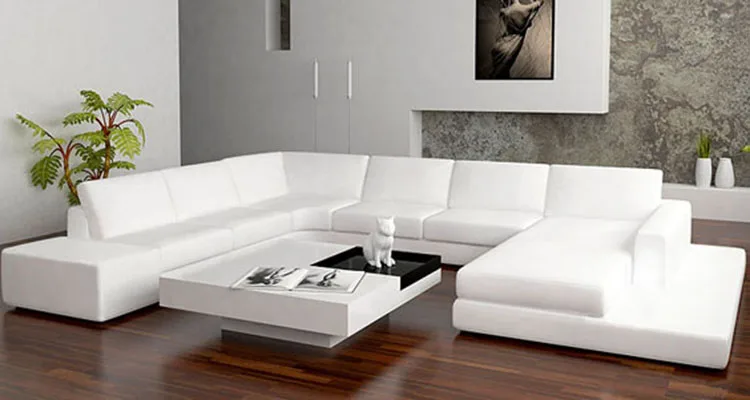 Современная черная мебель для гостиной из натуральной кожи, набор диванов