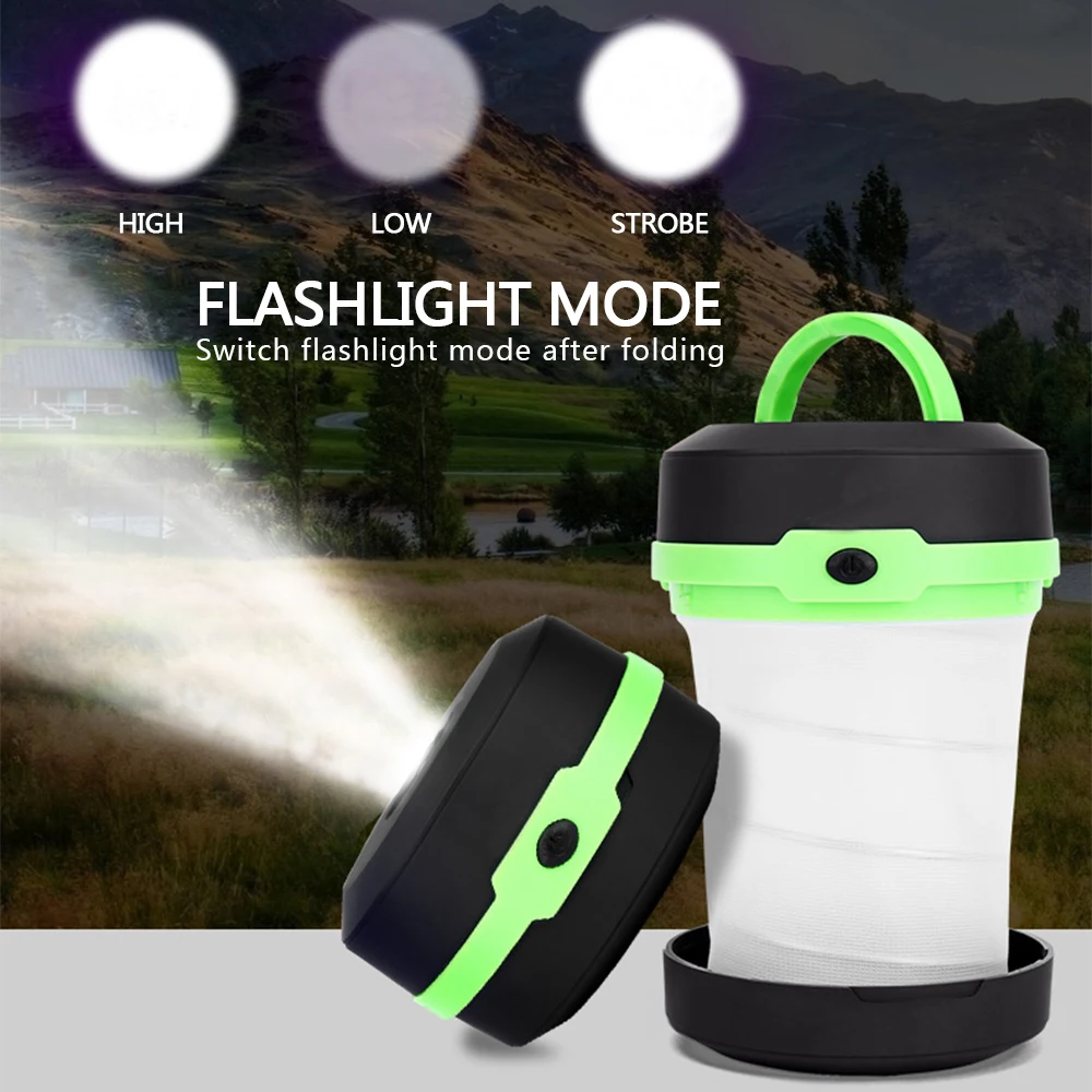 

Portable Camping Light Tent Lantern Multifunction Lamp Outdoor LED Flashlight Torch AA Battery
