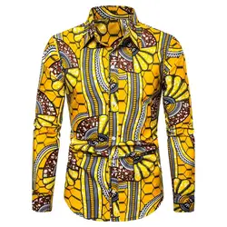 Womail 2019 Новое поступление мужская рубашка модная одежда рубашка приталенная Повседневная хлопковая рубашка с длинными рукавами 3D печать